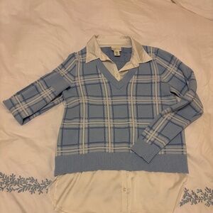 Adrienne Vittadini Collared Sweater